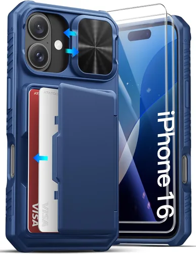 Vista 61 de ATATOO Funda Cartera para iPhone Air, Portador de Tarjetas Integrado (3-5 Tarjetas) [Bloqueo RFID] y Cubierta Deslizante para Cámara, Protección