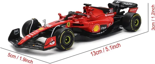 Vista 5 de HTLNUZD 2023 1/43 SF23 #16 Coche de carreras de aleación para Scuderia Ferrari 1:43 SF23 Leclerc Signature Die Cast Adultos Modelo Coche Exhibición