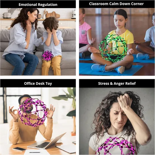 Vista 7 de 4E's Novelty Paquete de 3 bolas de respiración expandibles, juguete expandible para aliviar el estrés para niños y adultos, para ansiedad, yoga