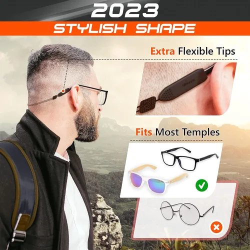 Vista 2 de SIGONNA Correa de gafas de sol con cable para hombre, cordón de cristal para mujer, 2 cordones