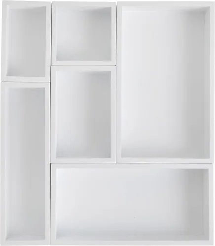 Vista 9 de Martha Stewart Enzo - Juego de organizadores de cajones de escritorio de madera, organizadores de madera de ingeniería en varios tamaños, 6 piezas