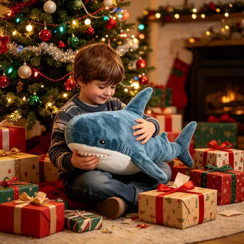 Vista 3 de Djungelskog Peluche de Tiburón de 100cm/39 pulgadas, Animal de Peluche Tiburón Gigante - Regalo Ideal para Niños, Niñas y Novias - ¡Súper Suave