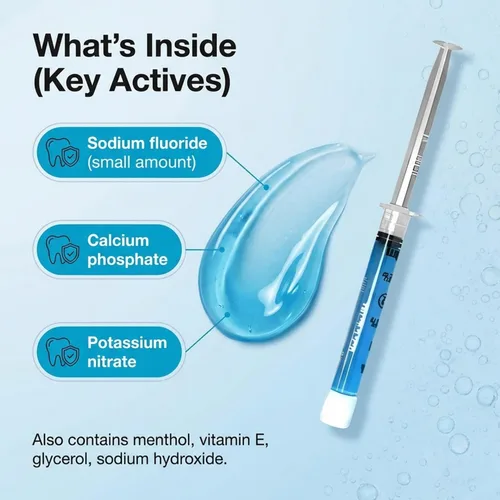 Vista 7 de Gel de remineralización, 5 jeringas de gel. Remineraliza y reduce la sensibilidad de los dientes después del blanqueo.