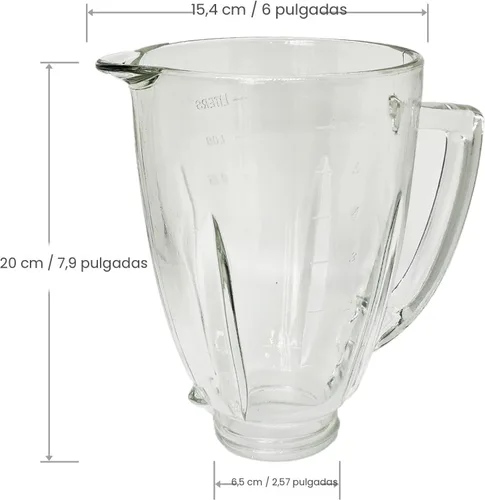 Vista 4 de Tarro de vidrio de licuadora de 6 tazas con cuchilla, piezas de repuesto para licuadora Aspas para Oster Osterizer serie Classic