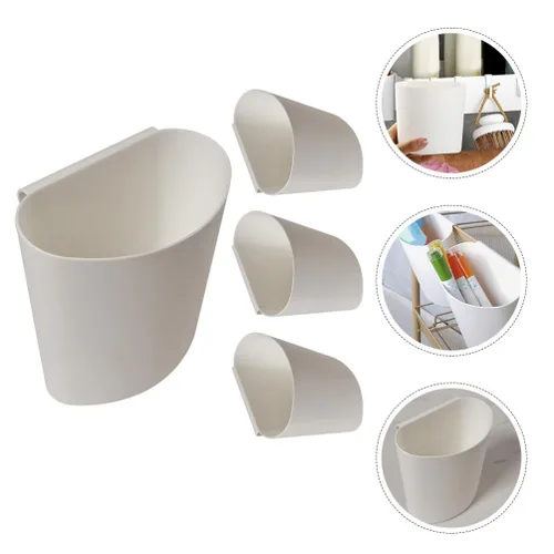 Vista 6 de Zerodeko Soporte para tazas colgantes, organizador de carrito rodante, accesorios de 4 piezas, cesta de almacenamiento, cubo colgante, contenedores