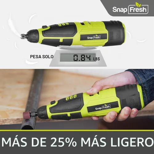Vista 4 de SnapFresh Kit de herramientas rotativas inalámbricas de 12 V con eje