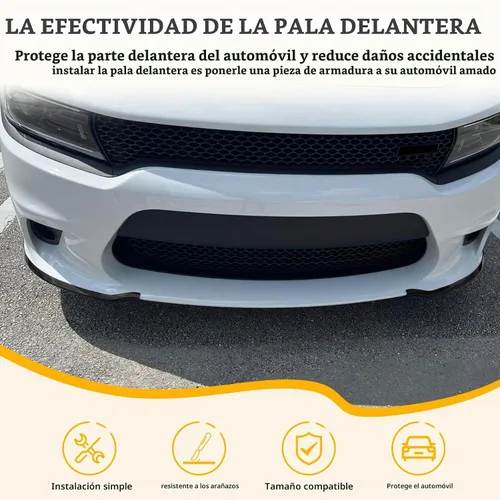 Vista 2 de TENGBASE Protector divisor delantero para 2015-2023 Dodge Charger, alerón de repuesto compatible con acabados SRT 392/Scat Pack/RT/GT (negro)