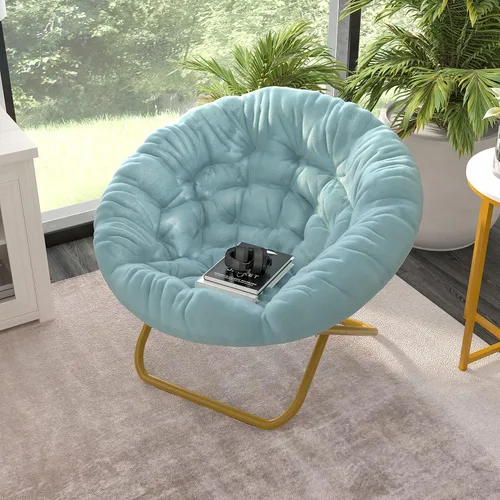 Vista 12 de EMMA + OLIVER Ersa - Silla plegable de gran tamaño de 38 pulgadas con tapicería de piel sintética acogedora en negro con marco de metal negro