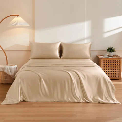 Vista 12 de THXSILK Juego de funda de edredón de seda de morera 100% pura de 3 piezas, ropa de cama de lujo ultra suave de grado 6A+, sábanas de seda