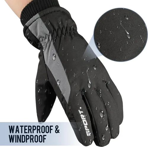 Vista 5 de Guantes de esquí Guantes de invierno impermeables y transpirables para clima frío, guantes de nieve para hombres y mujeres