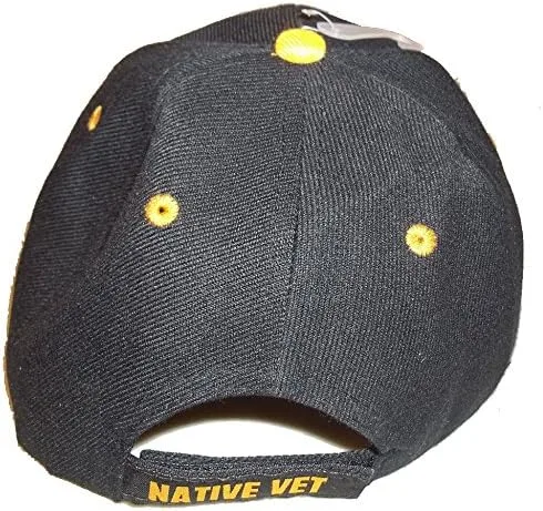 Vista 4 de Gorra de béisbol con diseño de veterano nativo ajustable para veteranos