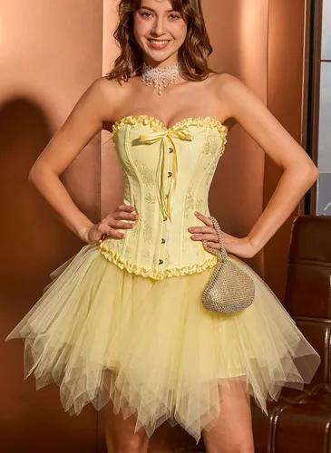 Vista 178 de SZIVYSHI Corsé para mujer, lencería moldeadora, body con cintura de encaje