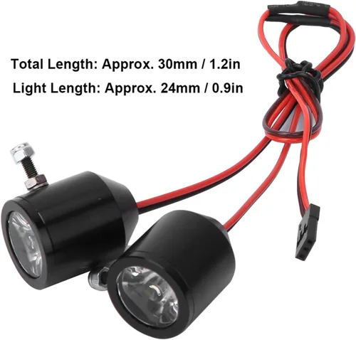 Vista 8 de Faro de coche RC, focos de 3 W, pieza de repuesto para modelo de coche RC (negro) Luces LED Rc 1/10 Rc LED Spot Lights