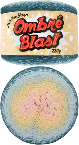 Vista 34 de JubileeYarn - Hilo Ombré Blast (7.76 oz/torta de algodón para bebé, 1 torta)