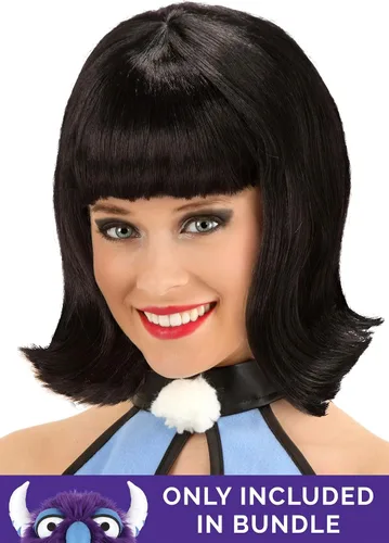 Vista 3 de Flintstones Betty Rubble Costume for Women, Blue Dress Cavewoman Outfit for Stone Age Dress-Up & Halloween