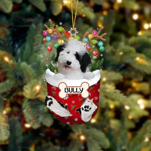 Vista 58 de IZI POD Affenpinscher Adorno de Navidad personalizado para perro, adorno de bolsillo de nieve para perro para árbol de Navidad, adorno acrílico
