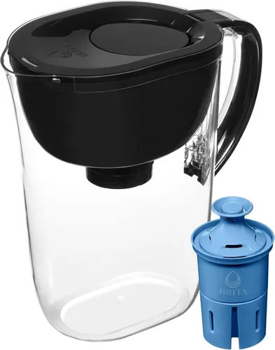 Vista 5 de Brita Sistema de filtro de agua del grifo, sistema de filtración de grifo de agua, blanco, 1 paquete y jarra grande de filtro de agua de 10 tazas