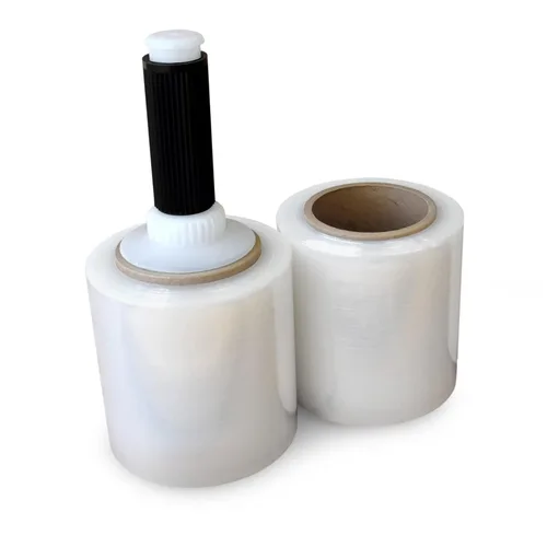Vista 21 de IDL Packaging Mini rollo elástico de 3 pulgadas, 700 pies, calibre 120 (paquete de 2) con un mango de plástico incluido – Envoltura de plástico