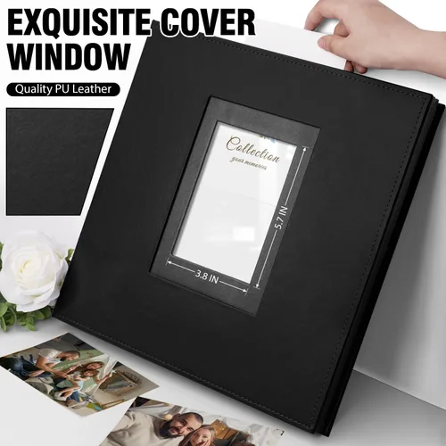 Vista 3 de Álbum de fotos 4x6 600 fotos, funda de piel de gran capacidad extra, contiene 600 imágenes horizontales y verticales de 4x6, regalo conmemorativo
