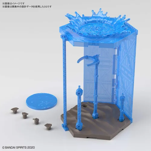 Vista 3 de Bandai Hobby - Misiones de 30 minutos - Base de escena personalizada #05 (versión Waterfield), Bandai Spirits 30MM 1/144 Model Kit Base