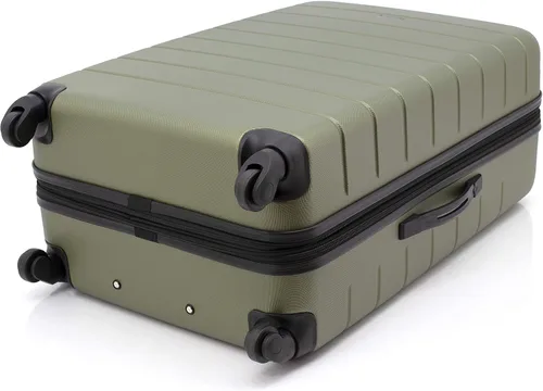 Vista 5 de Wrangler - Juego de piezas de equipaje inteligente con portavasos y puerto USB, Verde oliva
