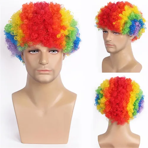 Vista 9 de Divertido disfraz de payaso, peluca, gafas, bolsa, sombrero, traje novedoso Verde