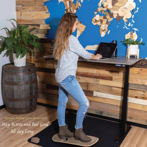Vista 7 de Whirly Board - Tabla de equilibrio amplia para escritorio de pie - Tabla de equilibrio antifatiga para escritorios de pie Cinta de agarre de goma