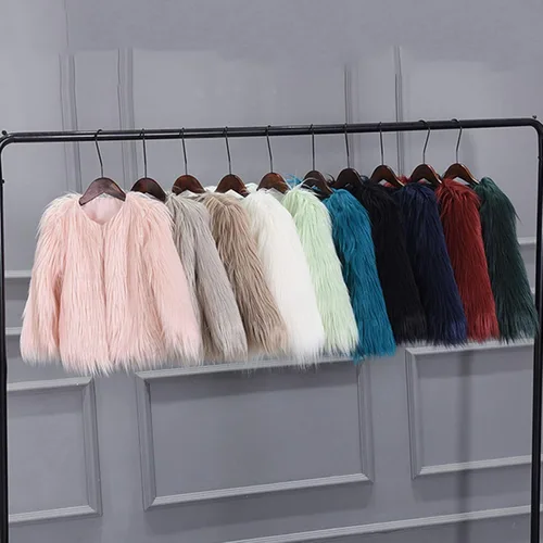 Vista 5 de ZHICHUANG Chaqueta de piel sintética para niñas, abrigo de invierno para día de nieve, gruesa, cálida, a la moda, ropa fresca de 2 a 10 años, Beige