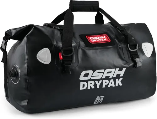 Vista 21 de OSAH DRYPAK Bolsa de lona impermeable – Bolsa seca para motocicleta con gran espacio de almacenamiento, bolsas de equipaje impermeables con bolsillo