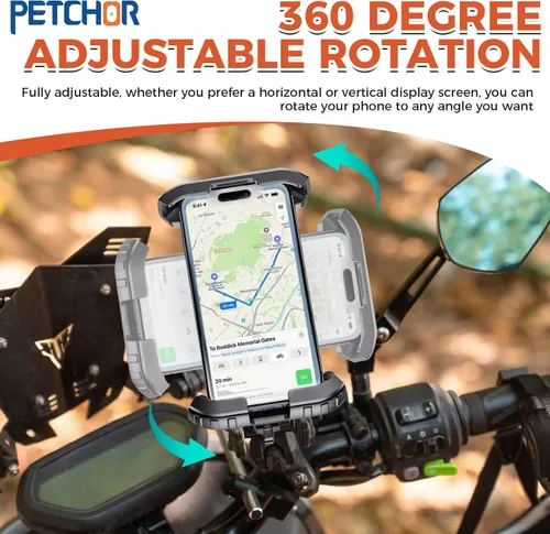 Vista 4 de Soporte para teléfono de motocicleta, soporte para manillar de bicicleta, soporte para teléfono celular de motocicleta, compatible con iPhone de 4.7