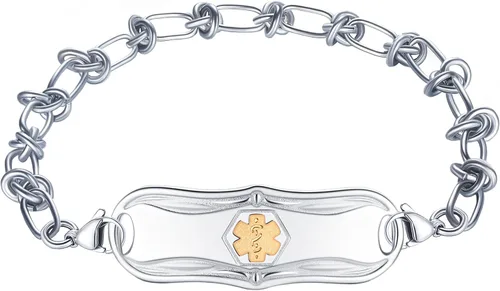 Vista 8 de Pulsera de identificación de alerta médica grabada personalizada para mujer