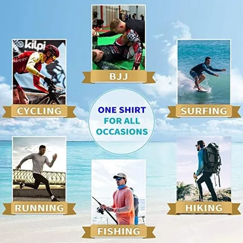 Vista 7 de color cosplayer Camiseta de compresión de manga larga para hombre, protección solar UPF 50+