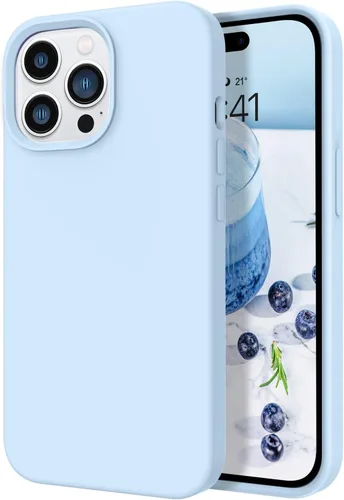 Vista 16 de DOMAVER Funda de silicona líquida para iPhone 14 para mujeres y hombres, cojín de forro de microfibra de goma, funda suave a prueba de golpes
