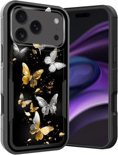 Vista 159 de Funda para iPhone Air, doble capa híbrida resistente resistente a prueba de golpes de policarbonato duro + funda protectora de silicona suave