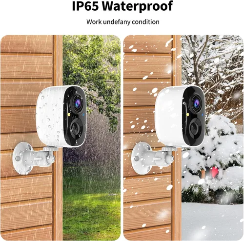 Vista 7 de Cámara de seguridad inalámbrica inteligente FHD 2K para interiores y exteriores, cámara WiFi con energía solar con visión nocturna a