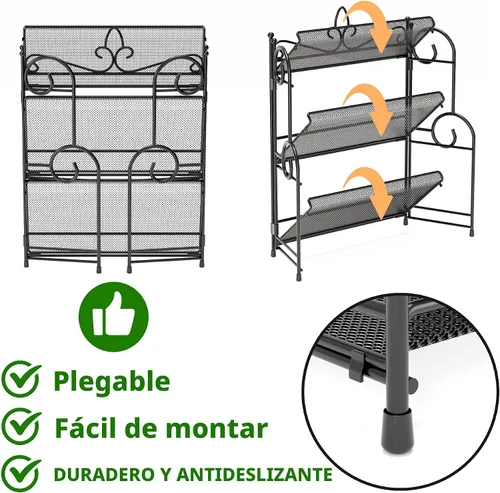 Vista 5 de YIUKEA Organizador de baño para encimera, organizador de especias de 3 niveles, organización de mostrador y almacenamiento para baño, cocina