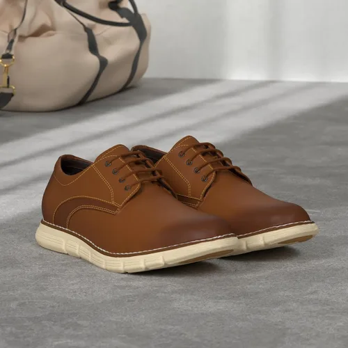 Vista 3 de Bruno Marc Zapatillas de vestir Crossflex para hombre, zapatos formales Oxford casuales Marrón