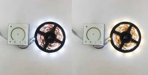 Vista 4 de AMKI Interruptor de pared LED, controlador LED, cubierta de plástico montado en la pared, interruptor de panel táctil para DC12V-24V 3528 2835 5050