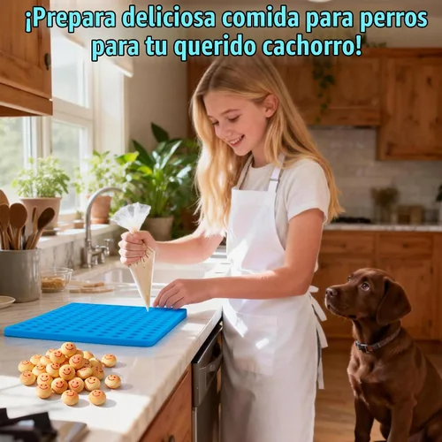 Vista 7 de Sidosir 2 moldes redondos de silicona de chocolate para perros, molde antiadherente en forma de semiesfera para hornear golosinas para perros, mini