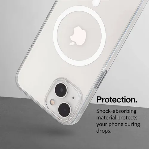 Vista 6 de totallee Funda transparente para iPhone 15 Plus con agarre extra, delgada y magnética para iPhone 15 Plus con imanes integrados (agarre transparente)