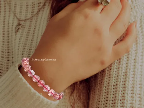 Vista 722 de Amazing Gemstone Crystal Bracelet for Women Men's Gifts - Protection Healing Crystal Bracelet - 8mm Gemstone Beaded Stretchable Bracelet Pulseras