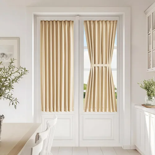 Vista 99 de Vatge Cortinas laterales autoadhesivas para puertas de cristal, sin taladro, extraíble, panel de filtrado de luz, 1 panel, 12 pulgadas de ancho x 60