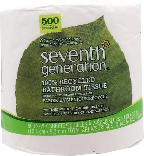 Vista 10 de Seventh Generation Papel higiénico, 100494_4pk, 1, 4 240 Sheets Per Roll, Extra Soft & Strong for Home & RV, Whitened without Chlorine Bleach, No