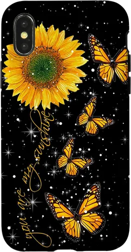 Vista 5 de You are My Sunshine Vintage Sunflower and Monarch Butterfly Case for iPhone 17