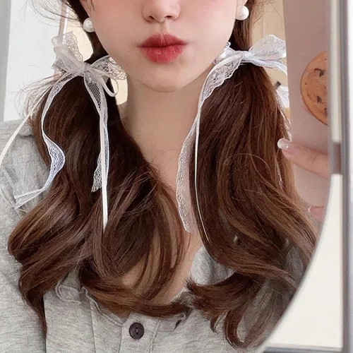 Vista 6 de Mini lazos para el cabello para mujeres y niñas, lindos clips para el cabello pequeños tipo cocodrilo de cola larga, accesorios de cinta