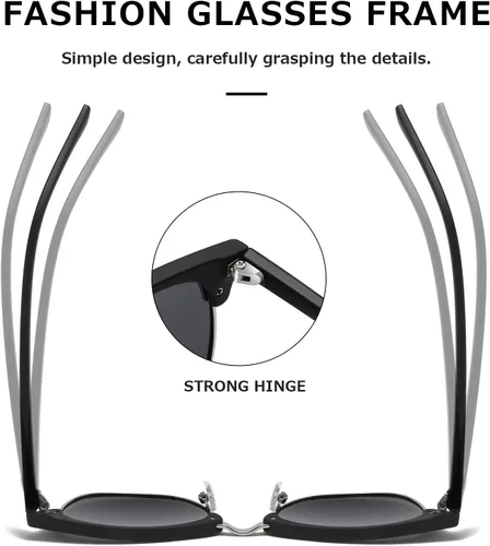 Vista 3 de AEVOGUE Polarized Sunglasses For Women And Men Semi Rimless Frame Retro Sun Glasses AE0369