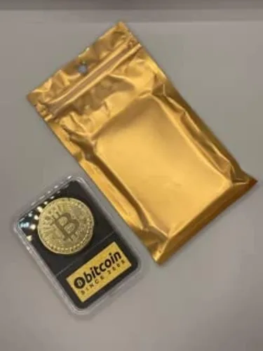 Vista 5 de Bitcoin Coin en estuche de edición coleccionista: moneda de oro física de edición limitada con vitrina de criptomonedas Moneda de criptomoneda
