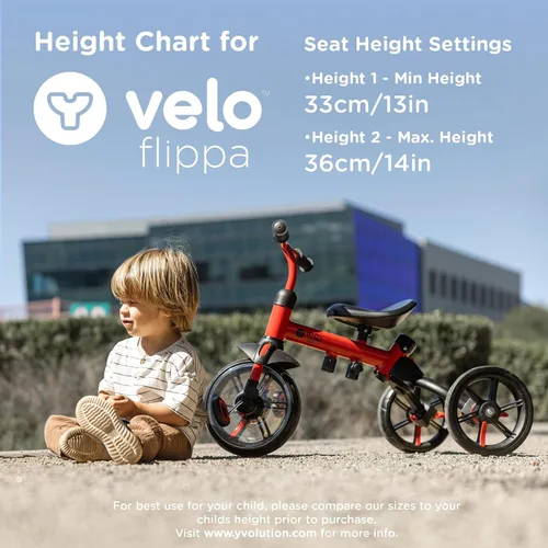 Vista 8 de Yvolution Y Velo Flippa - Triciclo convertible a bicicleta de balance 4 en 1 para pequeños de 2 a 5 años Rojo