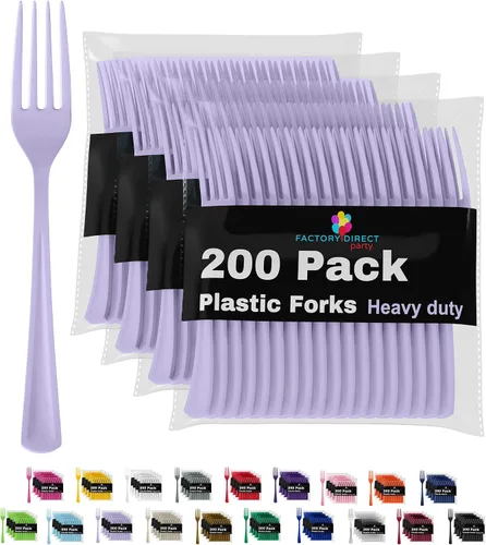 Vista 46 de Party Solids - Cucharas de plástico color marfil, 200 piezas, cucharas de marfil, utensilios desechables, juego de cubiertos de plástico resistente