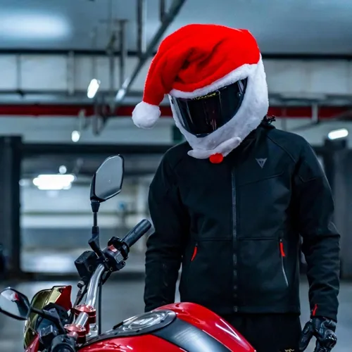 Vista 9 de x xotic tech Cubierta para Casco de Motocicleta de Papá Noel Navideño, Cubierta de Felpa para Casco de Cara Completa de Natividad Papá Noel Sombrero